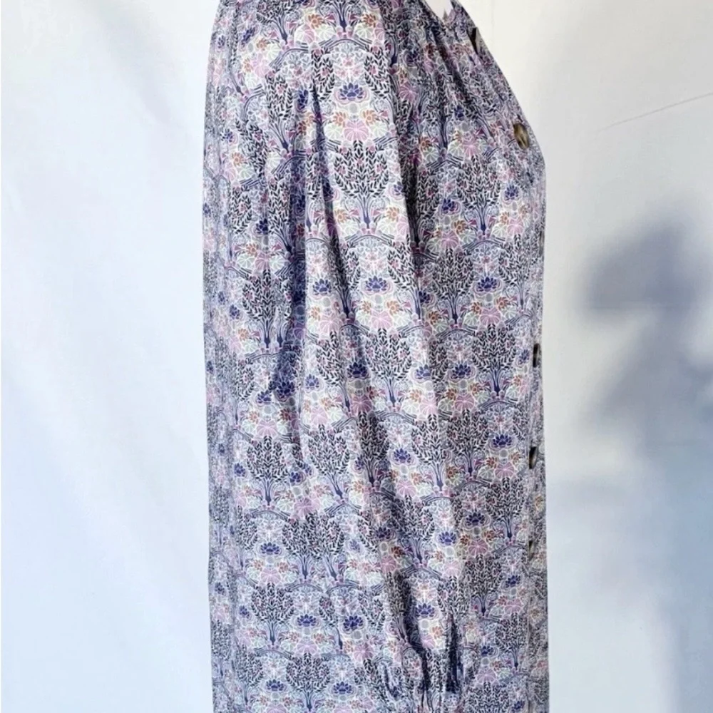 J.Crew Liberty Fabric Floral Button Front Tunic Size M - Picture 5 of 10